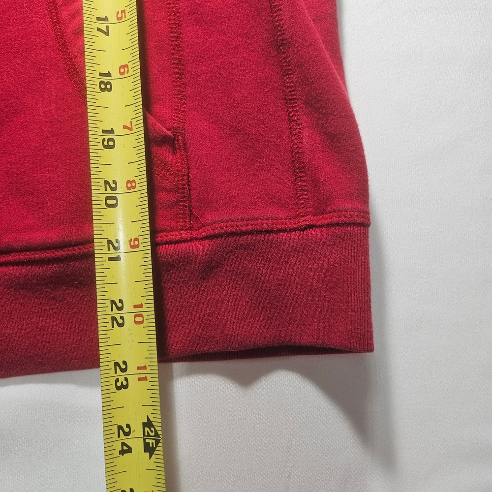 Gap Stretch Red Full Zip Hoodie Arch Logo Fleece Sweatshirt XL - Picture 7 of 8